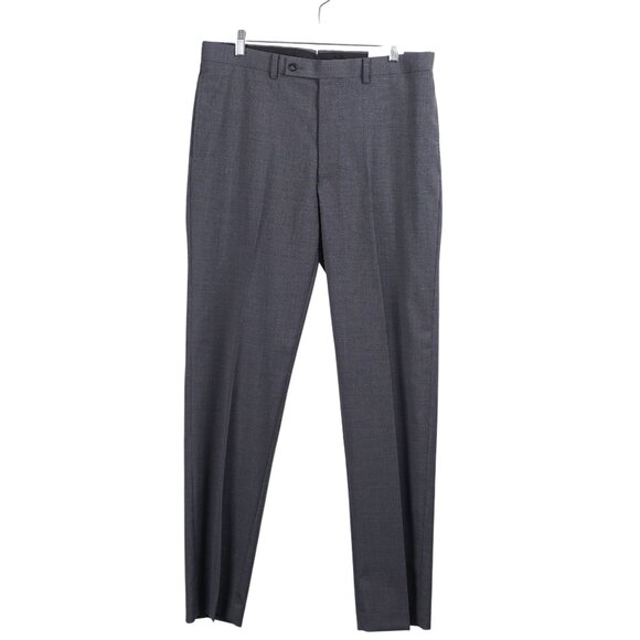 NWT CALVIN KLEIN Men Pants 34x32 Gray Wool Blend Slim Fit Flat Front Trouser - Picture 1 of 9
